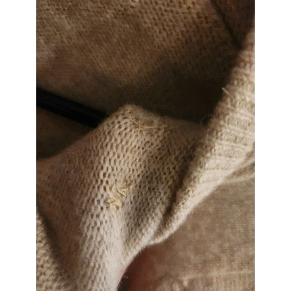 Vintage Moffat Woollens Scotland Pure New Wool Sweater Beige Repaired Size S?